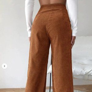 Shein High Waist Cord Wide Leg Pants